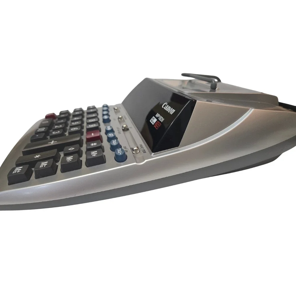 Canon MP18DII Desktop Printing Calculator 12 Digit 2 Color Print Silver Office
